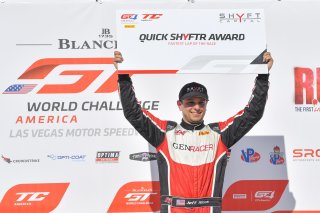 #78 Hyundai Veloster N of Jeff Ricca  with GenRacer

2019 Blancpain GT World Challenge America - Las Vegas, Las Vegas NV | Gavin Baker/SRO
