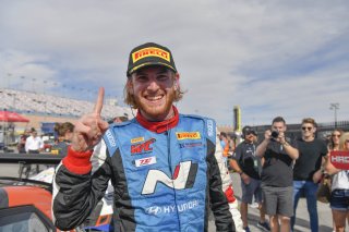 #12 Hyundai Veloster N TCR of Mason Filippi  with Copeland Motorsports

2019 Blancpain GT World Challenge America - Las Vegas, Las Vegas NV | Gavin Baker/SRO
