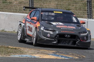 #12, Copeland Motorsports, Hyundai Veloster N TCR, Mason Filippi, Cutting Edge Drapery, Motorizedshade.com, SRO at Sonoma Raceway, Sonoma CA
 | Brian Cleary/SRO
