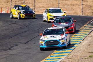 #57 Hyundai Veloster Turbo of Tyler Gonzalez, Copeland Motorsports, TCA, 2020 SRO Motorsports Group - Sonoma Raceway, Sonoma CA
 | Brian Cleary      