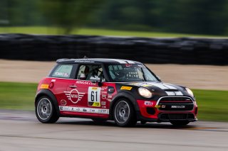 #61 MINI Cooper JCW of Mark Pombo, MINI JCW Team, TCA,  SRO America, Road America,  Elkhart Lake,  WI, July 2020. | Fabian Lagunas/SRO