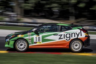 #18 Hyundai Veloster Turbo of Caleb Bacon, CB Motorsports, TCA, SRO America, Road America, Elkhart Lake, WI, July 2020.
 | Brian Cleary/SRO