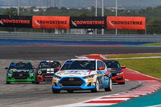 #57 Hyundai Veloster Turbo of Tyler Gonzalez, Copeland Motorsports, TCA, SRO America, Circuit of the Americas, Austin TX, September 2020.
 | SRO Motorsports Group