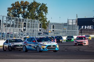 #57 Hyundai Veloster Turbo of Tyler Gonzalez, Copeland Motorsports, TCA, SRO, Indianapolis Motor Speedway, Indianapolis, IN, September 2020.
 | Regis Lefebure/SRO                                       