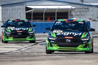#18 Hyundai Veloster Turbo TCA of Caleb Bacon, Forbush Performance, TCA, TC America, SRO America, Sebring International Raceway, Sebring, FL, September 2021.
 | Brian Cleary/SRO