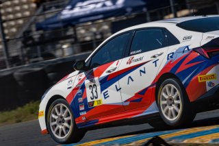 #33 Hyundai Elantra N-Line, of Tyler Delgado, BRYAN HERTA AUTOSPORT W/ CURB-AGAJANIAN, TC America, TCA, SRO America, Sonoma Raceway, Sonoma, CA, April  2022.
 | @RegisLefebure.com