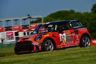 #62 Mini Cooper 2019 - JCW New of PJ Groenke, MINI JCW Team, TC America, TCA, SRO America, VIR, Virginia International Rcaeway, Alton, Virginia, June 2022.
 | James Lietz/SRO