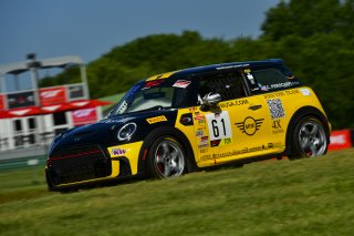 #61 Mini Cooper 2019 - JCW New of Christian Perocarpi, MINI JCW Team, TC America, TCA, SRO America, VIR, Virginia International Rcaeway, Alton, Virginia, June 2022.
 | James Lietz/SRO