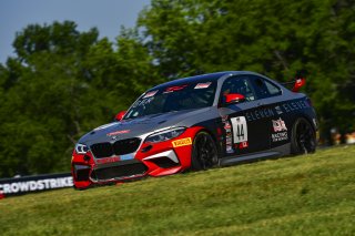 #44 BMW M2 CS (Cup) of Colin Garrett, Rooster Hall Racing, TC America, TCX, SRO America, VIR, Virginia International Rcaeway, Alton, Virginia, June 2022.
 | James Lietz/SRO