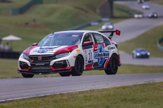 #37 HondaCivic Type-R of Mat Pombo, LA World Racing, TC America, TC, SRO America, VIR, Virginia International Rcaeway, Alton, Virginia, June 2022.
 | Regis Lefebure/SRO