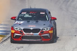 #44 BMW M2 CS (Cup) of Colin Garrett, Rooster Hall Racing, TC America, TCX, SRO America, Sebring International Raceway, Sebring, FL, September 2021.
 | Brian Cleary/SRO