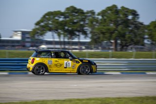 #61 Mini Cooper 2019 - JCW New of Christian Perocarpi, MINI JCW Team, TC America, TCA, SRO America, Sebring International Raceway, Sebring, FL, September 2021.
 | Fabian Lagunas/SRO