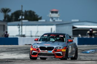 #44 BMW M2 CS (Cup) of Colin Garrett, Rooster Hall Racing, TC America, TCX, SRO America, Sebring International Raceway, Sebring, FL, September 2022.
 | Fabian Lagunas/SRO             