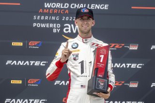 #44 BMW M2 CS (Cup) of Colin Garrett, Rooster Hall Racing, TC America, TCX, SRO America, Sebring International Raceway, Sebring, FL, September 2022.
 | Fabian Lagunas/SRO