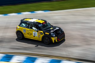 #61 Mini Cooper 2019 - JCW New of Christian Perocarpi, MINI JCW Team, TC America, TCA, SRO America, Sebring International Raceway, Sebring, FL, September 2022.
 | SRO Motorsports Group