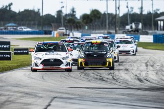 #98 Hyundai Elenta N-Line of Branyon Tiner, BRYAN HERTA AUTOSPORT W/ CURB-AGAJANIAN, TC America, TCA, SRO America, Sebring International Raceway, Sebring, FL, September 2022.
 | Fabian Lagunas/SRO             