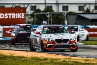 #44 BMW M2 CS (Cup) of Colin Garrett, Rooster Hall Racing, TC America, TCX, SRO America, Sebring International Raceway, Sebring, FL, September 2022.
 | Fabian Lagunas/SRO             