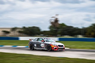 #44 BMW M2 CS (Cup) of Colin Garrett, Rooster Hall Racing, TC America, TCX, SRO America, Sebring International Raceway, Sebring, FL, September 2022.
 | Fabian Lagunas/SRO             