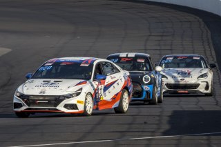 #33 Hyundai Elantra N-Line, of Tyler Delgado, BRYAN HERTA AUTOSPORT W/ CURB-AGAJANIAN, TC America, TCA, SRO America, Indianapolis Motor Speedway, Indianapolis, Indiana, Oct 2022.
 | Brian Cleary/SRO