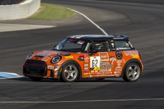 #62 Mini Cooper 2019 - JCW New of PJ Groenke, MINI JCW Team, TC America, TCA, SRO America, Indianapolis Motor Speedway, Indianapolis, Indiana, Oct 2022.
 | Brian Cleary/SRO