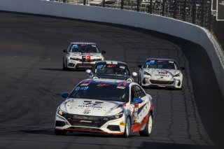 #33 Hyundai Elantra N-Line, of Tyler Delgado, BRYAN HERTA AUTOSPORT W/ CURB-AGAJANIAN, TC America, TCA, SRO America, Indianapolis Motor Speedway, Indianapolis, Indiana, Oct 2022.
 | Brian Cleary/SRO