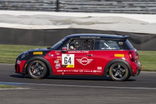 #64 Mini Cooper 2019 - JCW New of Luis Perocarpi, MINI JCW Team, TC America, TCA, SRO America, Indianapolis Motor Speedway, Indianapolis, Indiana, Oct 2022.
 | Brian Cleary/SRO