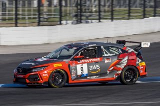 #9 Honda Civic Type-R, of Kevin Boehm, Skip Barber Racing, TC America, TC, SRO America, Indianapolis Motor Speedway, Indianapolis, Indiana, Oct 2022.
 | Brian Cleary/SRO
