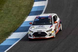 #98 Hyundai Elenta N-Line of Branyon Tiner, BRYAN HERTA AUTOSPORT W/ CURB-AGAJANIAN, TC America, TCA, SRO America, Indianapolis Motor Speedway, Indianapolis, Indiana, Oct 2022.
 | Brian Cleary/SRO