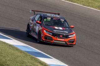 #9 Honda Civic Type-R, of Kevin Boehm, Skip Barber Racing, TC America, TC, SRO America, Indianapolis Motor Speedway, Indianapolis, Indiana, Oct 2022.
 | Brian Cleary/SRO
