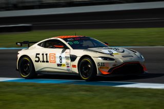 #8  Aston Martin Vantage AMR GT4 of Elias Sabo, Flying Lizard Motorsports, GT America Powered by AWS, GT4, SRO America, Indianapolis Motor Speedway, Indianapolis, Indiana, Oct 2022.
 | Fabian Lagunas/SRO        