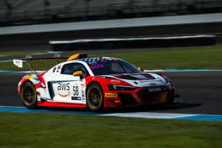 #58 Audi R8 LMS GT2 of CJ Moses, GMG Racing, GT America Powered by AWS, GT2, SRO America, Indianapolis Motor Speedway, Indianapolis, Indiana, Oct 2022.
 | Fabian Lagunas/SRO        