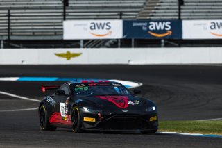 #50 Aston Martin Vantage GT4 of Ross Chouest, Chouest Povoledo Racing, GT America Powered by AWS, GT4, SRO America, Indianapolis Motor Speedway, Indianapolis, Indiana, Oct 2022.
 | Fabian Lagunas/SRO        