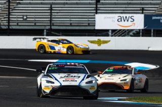 #2  Aston Martin Vantage AMR GT4 of  Jason Bell, GMG Racing, GT America Powered by AWS, GT4, SRO America, Indianapolis Motor Speedway, Indianapolis, Indiana, Oct 2022.
 | Fabian Lagunas/SRO        