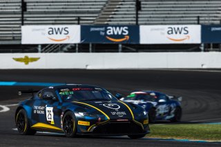 #25 Aston Martin Vantage GT4 of Gray Newell, Heart of Racing Team, GT America Powered by AWS, GT4, SRO America, Indianapolis Motor Speedway, Indianapolis, Indiana, Oct 2022.
 | Fabian Lagunas/SRO        