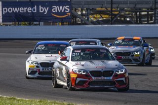 #44 BMW M2 CS (Cup) of Colin Garrett, Rooster Hall Racing, TC America, TCX, SRO America, Indianapolis Motor Speedway, Indianapolis, Indiana, Oct 2022.
 | Brian Cleary/SRO