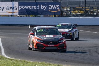 #9 Honda Civic Type-R, of Kevin Boehm, Skip Barber Racing, TC America, TC, SRO America, Indianapolis Motor Speedway, Indianapolis, Indiana, Oct 2022.
 | Brian Cleary/SRO