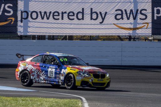 #09 BMW M240iR (*2019 EVO) of Kris Valdez, DRS & Garagistic, TC America, TC, SRO America, Indianapolis Motor Speedway, Indianapolis, Indiana, Oct 2022.
 | Brian Cleary/SRO