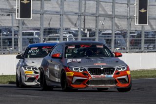 #44 BMW M2 CS (Cup) of Colin Garrett, Rooster Hall Racing, TC America, TCX, SRO America, Indianapolis Motor Speedway, Indianapolis, Indiana, Oct 2022.
 | Brian Cleary/SRO