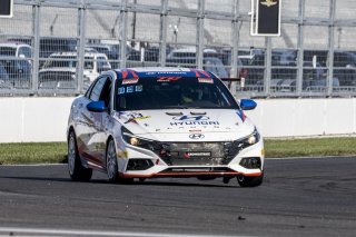 #33 Hyundai Elantra N-Line, of Tyler Delgado, BRYAN HERTA AUTOSPORT W/ CURB-AGAJANIAN, TC America, TCA, SRO America, Indianapolis Motor Speedway, Indianapolis, Indiana, Oct 2022.
 | Brian Cleary/SRO