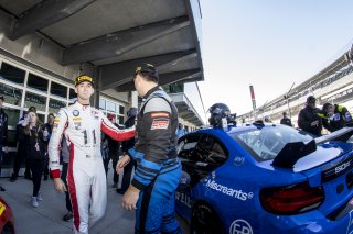 #44 BMW M2 CS (Cup) of Colin Garrett, Rooster Hall Racing, TC America, TCX, SRO America, Indianapolis Motor Speedway, Indianapolis, Indiana, Oct 2022.
 | Brian Cleary/SRO