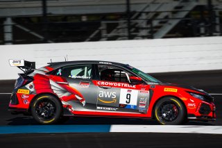 #9 Honda Civic Type-R, of Kevin Boehm, Skip Barber Racing, TC America, TC, SRO America, Indianapolis Motor Speedway, Indianapolis, Indiana, Oct 2022.
 | Fabian Lagunas/SRO        