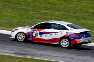 #98 Hyundai Elenta N-Line of Branyon Tiner, BRYAN HERTA AUTOSPORT W/ CURB-AGAJANIAN, TC America, TCA, SRO America, New Orleans Motorsports Park, New Orleans, LA, May 2022.
 | Brian Cleary/SRO