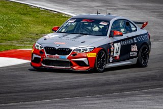 #44 BMW M2 CS (Cup) of Colin Garrett, Rooster Hall Racing, TC America, TCX, SRO America, New Orleans Motorsports Park, New Orleans, LA, May 2022.
 | Brian Cleary/SRO