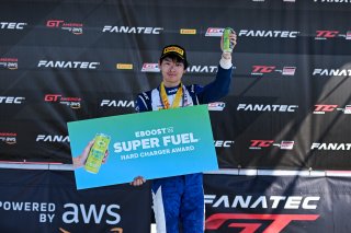 #73 Honda Civic Type-R TCX of LA Honda World Racing, driven by Kyle Loh, receives the EBOOST Hard Charger Award SRO America, NOLA Motorsport Park, Avondale, New Orlean, April 2023
 | &copy;Copyright: Frederick Hardy II 2023

All rights reserved. No Usage Without Permission