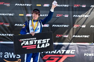 #73 Honda Civic Type-R TCX of LA Honda World Racing, driven by Kyle Loh, receives the CrowdStrike Fast Lap Award SRO America, NOLA Motorsport Park, Avondale, New Orlean, April 2023
 | &copy;Copyright: Frederick Hardy II 2023

All rights reserved. No Usage Without Permission