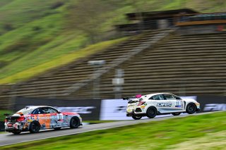 #11 Honda Civic Type-R (2017 - ) of DRS, Kris Valdez driven by, TC, #21 BMW M2 CS (Cup) of Fast Track Racing, driven by Adam Gleason, TCX SRO America, Sonoma Raceway, Sonoma California, April 2023
 | &copy;Copyright: Frederick Hardy II 2023

All rights reserved. No Usage Without Permission