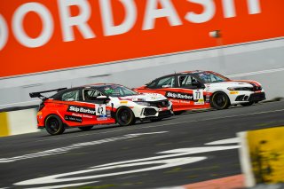 #77 Honda Civic Si FE1 of Skip Barber Racing School, driven by William Lambros, TCA, #42 Honda Civic Type-R (2017 - ) of Skip Barber Racing School, driven by Ken Fukuda, TC SRO America, Sonoma Raceway, Sonoma California, April 2023
 | &copy;Copyright: Frederick Hardy II 2023

All rights reserved. No Usage Without Permission