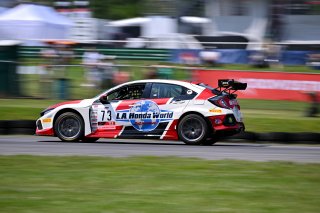 #73 Honda Civic Type-R TCX of LA Honda World Racing, driven by William Tally, SRO America, Virginia International Raceway, Alton, Virginia, June 2023
 | &copy;Copyright: Frederick Hardy II / SRO 2023/  

All rights reserved. No Usage Without Permission