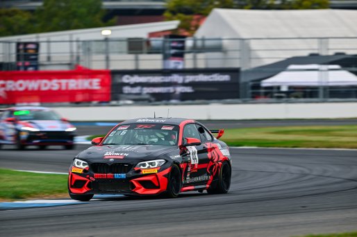 #44 BMW M2 CS (Cup) of Rooster Hall Racing, driven by Colin Garrett, TCX Indiana, Indianapolis, Indianapolis Motor Speedway, Oct. 2023, SRO America
 | &copy;Copyright: Frederick Hardy II / SRO 2023/  

All rights reserved. No Usage Without Permission