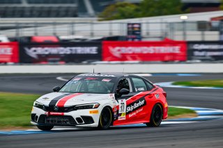 #77 Honda Civic Si FE1 of Skip Barber Racing School, driven by William Lambros, TCA Indiana, Indianapolis, Indianapolis Motor Speedway, Oct. 2023, SRO America
 | &copy;Copyright: Frederick Hardy II / SRO 2023/  

All rights reserved. No Usage Without Permission